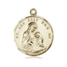 14kt solid gold St. Ann patron saint medal pendant 7/8 x 3/4 inches handcrafted by Bliss Manufacturing