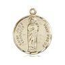 14kt solid gold St. Jude patron saint medal pendant, 7/8 x 3/4 inches, handcrafted by Bliss Manufacturing