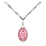 Small Sterling Silver Purple Enameled Miraculous Medal Necklace 1/2x1/4 18 Inch Chain Bliss USA