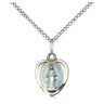 Small Sterling Silver Miraculous Medal Necklace 1/2 x 3/8 inches on 18 inch chain by Bliss