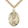 14kt Gold Filled St. Christopher Patron Saint Medal Necklace 1 x 5/8 inch with 24 inch chain by Bliss