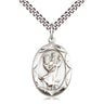 Sterling Silver St. Christopher Patron Saint Medal Necklace 1 x 5/8 inch with 24 inch chain by Bliss