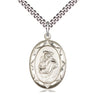 Sterling Silver St. Anthony Patron Saint Medal Necklace with 24 inch Chain - Medium 1 x 5/8 inch pendant - Handcrafted in USA by Bliss Manufacturing
