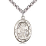 Sterling Silver Guardian Angel pendant necklace with 24 inch curb chain handcrafted by Bliss USA