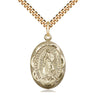 14kt gold filled Our Lady of Guadalupe medal necklace 1 x 5/8 inch with 24 inch chain by Bliss