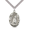 Sterling silver Our Lady of Guadalupe medal necklace with 24 inch chain by Bliss Manufacturing