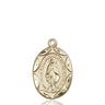 14kt Solid Gold Miraculous Medal Pendant 1 x 5/8 inch handcrafted in USA by Bliss Manufacturing