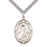 Sterling Silver St. Theresa of Lisieux Patron Saint Medal Necklace 1x5/8 inch Medium on 24 inch Chain by Bliss