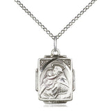 Sterling Silver Medium St. Anthony Patron Saint Medal Necklace 3/4 x 1/2 inch 18 inch Chain by Bliss