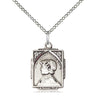Sterling silver St. Elizabeth Ann Seton medal necklace 3/4 x 1/2 inch with 18 inch curb chain by Bliss