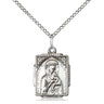 Sterling Silver Our Lady of Perpetual Help Medal Necklace 5/8 x 1/2 inch on 18 inch Chain by Bliss