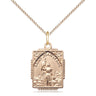 14kt Gold Filled St. Joan of Arc Patron Saint Medal Necklace 5/8 x 1/2 inch with 18 inch Curb Chain by Bliss