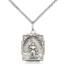 Small sterling silver St. Joan of Arc patron saint medal necklace with 18 inch curb chain by Bliss