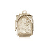 14kt Solid Gold St. Joseph patron saint medal pendant 5/8x1/2 handcrafted by Bliss