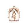 14kt Solid Gold St. Peregrine Patron Saint Medal Pendant 3/4 X 1/2 inches Handcrafted by Bliss USA