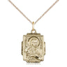 Small 14kt gold filled St. Maria Goretti pendant necklace 5/8 x 1/2 with 18 inch curb chain Bliss USA