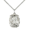 Sterling silver St. Maria Goretti patron saint medal necklace, 5/8 x 1/2 inch small pendant on 18 inch chain, Bliss Manufacturing