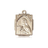 14kt Solid Gold St. Therese of Lisieux Patron Saint Medal Pendant 5/8x1/2 inch by Bliss Manufacturing USA