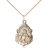 14kt Gold Filled Mother of a Priest Catholic medal necklace 3/4 x 1/2 inch pendant 18 inch chain by Bliss