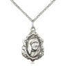 Sterling silver Blessed Teresa of Calcutta medal necklace with 3/4 x 1/2 inch pendant on 18 inch chain by Bliss