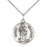 Sterling Silver Matt Talbot medium patron saint medal necklace 3/4 inch pendant 18 inch chain by Bliss