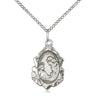 Sterling silver St. Cecilia patron saint medal necklace with 18 inch chain by Bliss Manufacturing