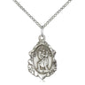 Sterling Silver St. Christopher Patron Saint Medal Necklace 3/4 inch by 1/2 inch on 18 inch chain by Bliss