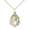 Gold Filled St. Francis of Assisi Patron Saint Medal Necklace, 3/4 x 1/2 inch with 18 inch chain, USA Made by Bliss