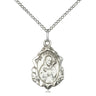 Sterling Silver St. Francis of Assisi Patron Saint Medal Necklace 3/4 x 1/2 with 18 inch chain by Bliss