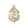 14kt solid gold Infant of Prague medal pendant 3/4 inch by 1/2 inch handcrafted by Bliss Manufacturing USA
