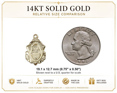 14kt Solid Gold Medium St. Maria Faustina Medal Pendant | 3/4" x 1/2" | Handcrafted in USA by Bliss