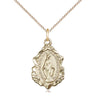 14kt gold filled Miraculous Medal necklace 3/4 x 1/2 pendant 18 inch curb chain Bliss USA