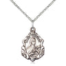 Medium Sterling Silver St. Therese of Lisieux Patron Saint Medal Necklace 7/8 x 1/2 inch with 18 inch Chain by Bliss