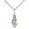 Sterling silver Infant of Prague medal necklace 3/4 x 1/4 inches with 18 inch chain by Bliss Manufacturing