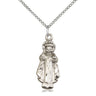 Sterling Silver Infant of Prague Medal Necklace 1x3/8 inch pendant on 18 inch chain by Bliss