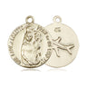 14kt solid gold Our Lady of Loretto medal pendant 3/4 inch square by Bliss Manufacturing