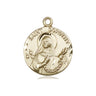 14kt solid gold St. Dorothy patron saint medal pendant, 3/4 x 5/8 inches, handcrafted by Bliss Manufacturing