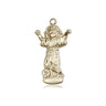 14kt solid gold Divino Nino medal pendant, 3/4 x 3/8 inches, handcrafted by Bliss Manufacturing