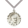 Sterling Silver St. Vincent De Paul patron saint medal necklace with 24 inch curb chain by Bliss Manufacturing