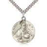 Sterling Silver St. Albert the Great Patron Saint Medal Necklace 1x7/8 inch pendant 24 inch curb chain Bliss USA