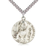 Sterling Silver St. Barbara Patron Saint Medal Necklace 1 x 7/8 inches with 24 inch chain by Bliss