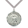 Sterling Silver St. Sebastian Patron Saint Medal Necklace 1 x 7/8 on 24 inch chain by Bliss Manufacturing