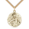 14kt Gold Filled St. Bernard of Monjoux Medal Necklace 1 inch pendant on 24 inch chain handcrafted by Bliss Manufacturing USA