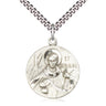 Sterling Silver St. Bernard of Montjoux Patron Saint Medal Necklace 1 x 7/8 inches with 24 inch chain by Bliss