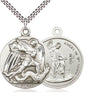 Sterling Silver Large St. Michael the Archangel Medal Necklace 1 3/8 x 1 1/8 inches on 24 inch chain by Bliss