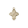 14kt solid gold small 4-Way Chalice Medal pendant, 1/2 x 3/8 inches, handcrafted by Bliss Manufacturing