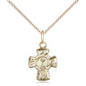 Small 14kt Gold Filled 5-Way Medal Necklace with Chalice Pendant 1/2 x 3/8 inch on 18 inch Chain by Bliss