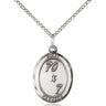 Sterling Silver First Penance Medal Necklace 3/4 x 1/2 inch with 18 inch chain handcrafted by Bliss USA