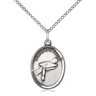 Sterling Silver Catholic Graduation Medal Necklace with 3/4 x 1/2 inch pendant on 18 inch chain by Bliss Manufacturing