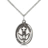 Sterling Silver Catholic Confirmation Pendant Necklace 3/4 inch by 1/2 inch with 18 inch chain by Bliss Manufacturing